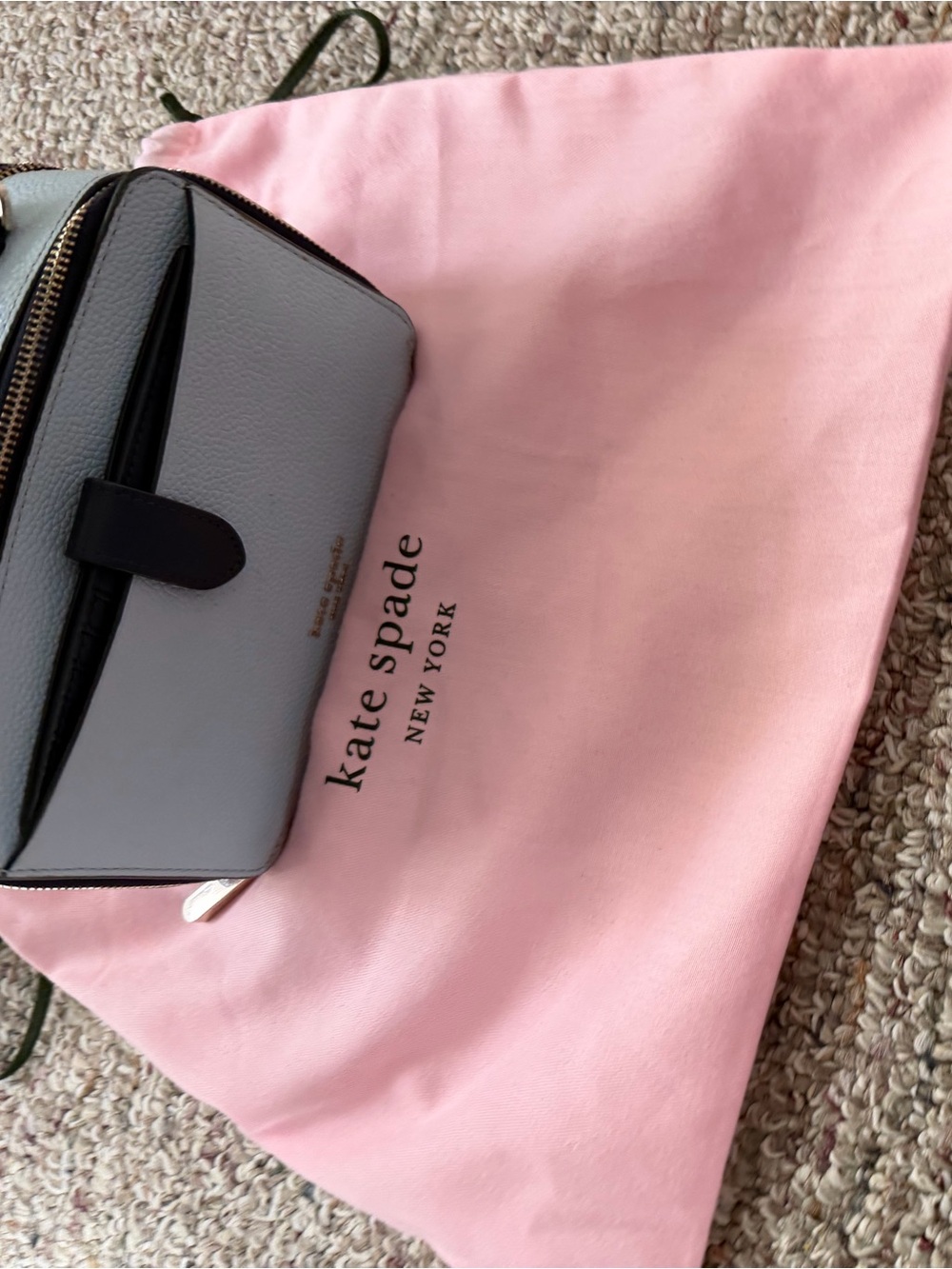 kate spade Pebbled White Crossbody with Black Trim - Picture 3 of 8